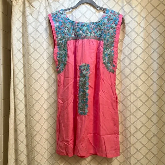 sachin and babi light blue dress Embroidered Linen Tiered Maxi Dress